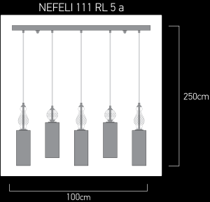 σχέδιο Nefeli 111/RL 5 μαύρο-μελί κρυστάλλινο φωτιστικό οροφής γραμμικό κρεμαστό Φωτιστικά Οροφής-Γραμμικά Nefeli