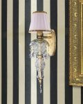 Φωτιστικά Τοίχου-Απλίκες Mirsini Mirsini 105/AP 1 φύλλο χρυσού-κρυστάλλινη απλίκα τοίχου-fabric ivory shade